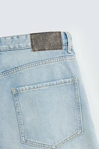 VINTAGE EFFECT BAGGY FIT DENIM SHORTS
