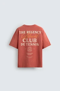 CONTRASTING TEXT PRINT T-SHIRT