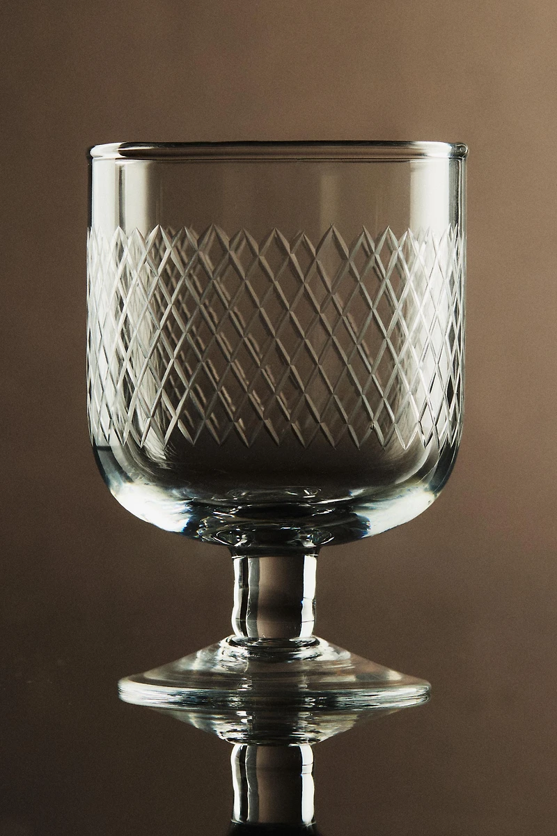 CARVED GLASS GOBLET