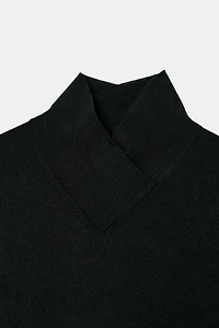 WOOL CROSSOVER HIGH NECK JUMPER
