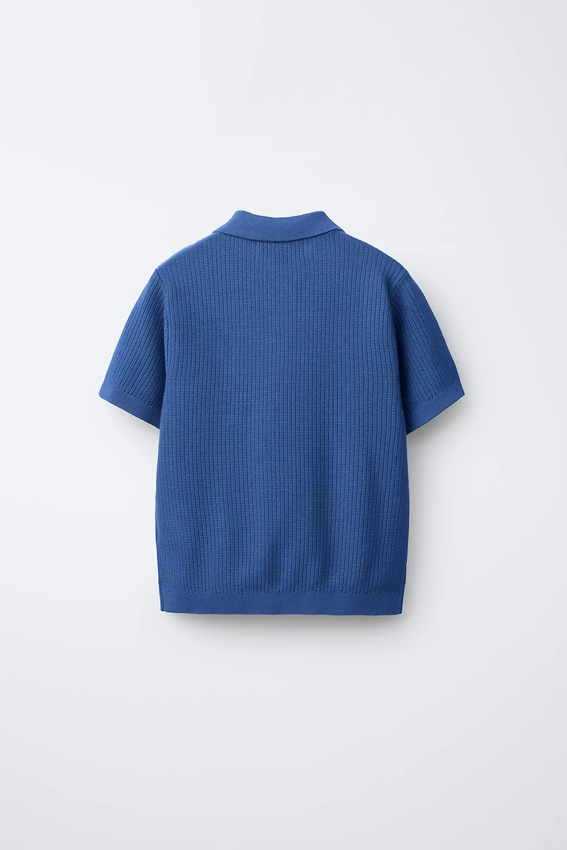BASIC RIB KNIT POLO SHIRT