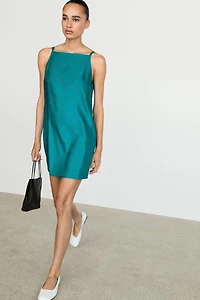 Linen blend mini dress