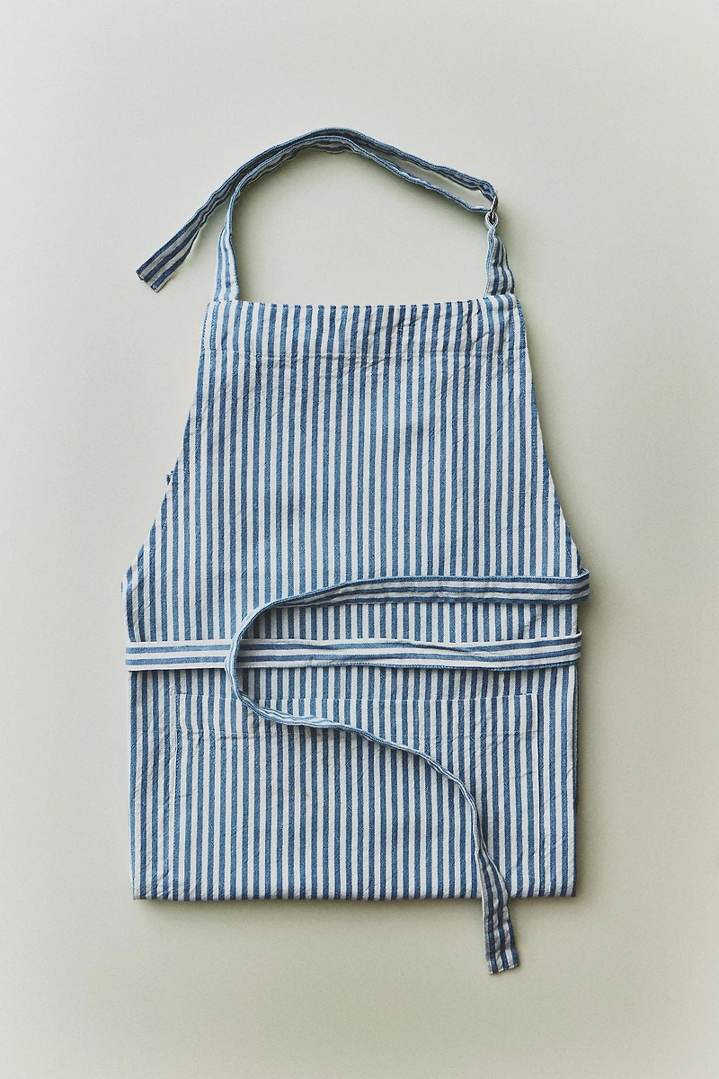 STRIPED COTTON APRON