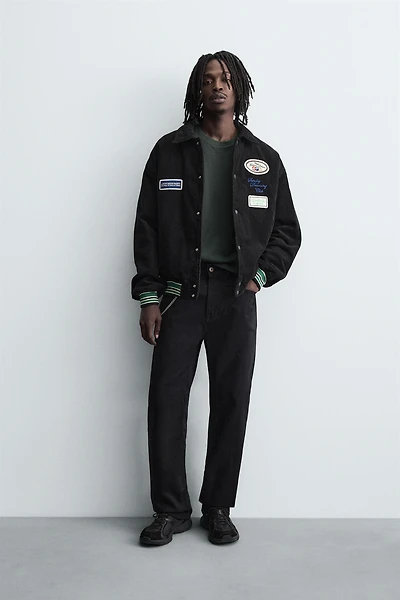 CORDUROY EMBROIDERED PATCH JACKET