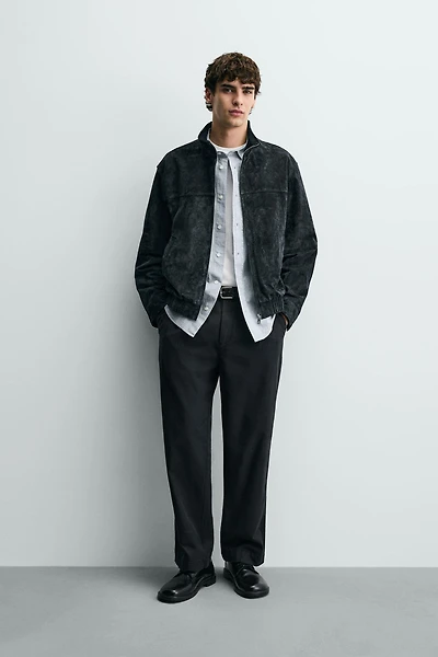 BLOUSON EN CUIR DAIM