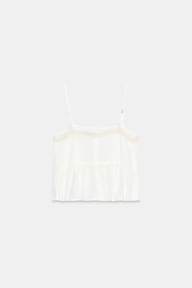 EMBROIDERED GAUZE CAMISOLE