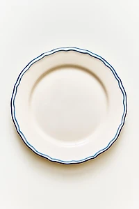 WAVY EARTHENWARE DESSERT PLATE WITH RIM