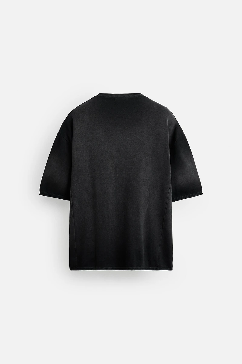 SPRAY PRINT KNIT T-SHIRT