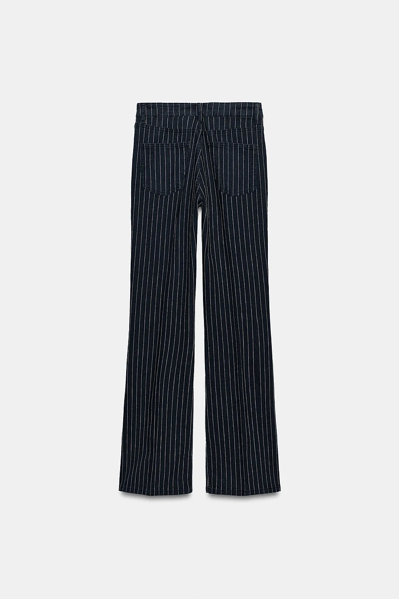 ZW COLLECTION HIGH-WAIST STRIPED FLARE JEANS