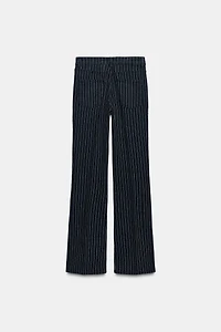 ZW COLLECTION HIGH-WAIST STRIPED FLARE JEANS
