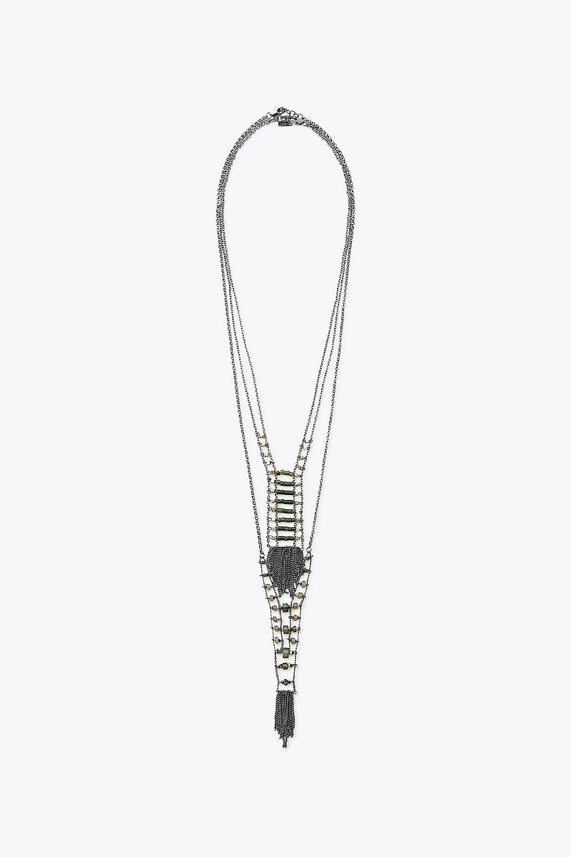 2-PACK BEADED FRINGE NECKLACES
