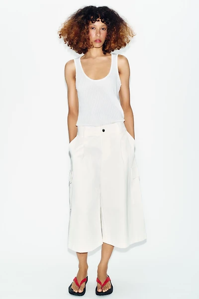 SEMI-SHEER COMBINATION KNIT TOP