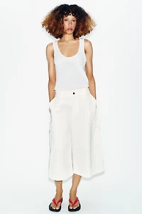 SEMI-SHEER COMBINATION KNIT TOP