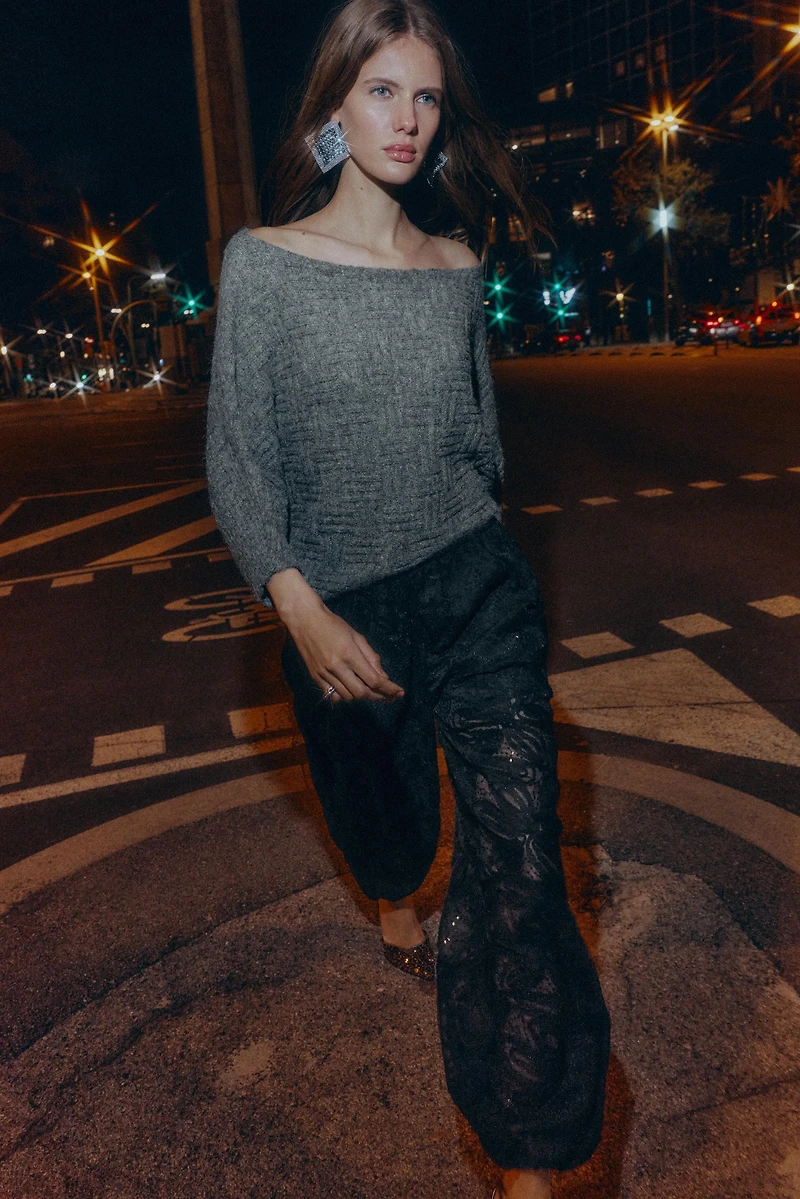 ASYMMETRIC TEXTURED KNIT JUMPER