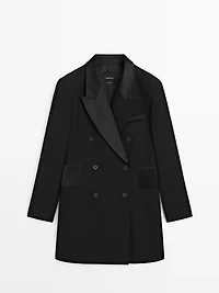 Robe blazer avec détail satin