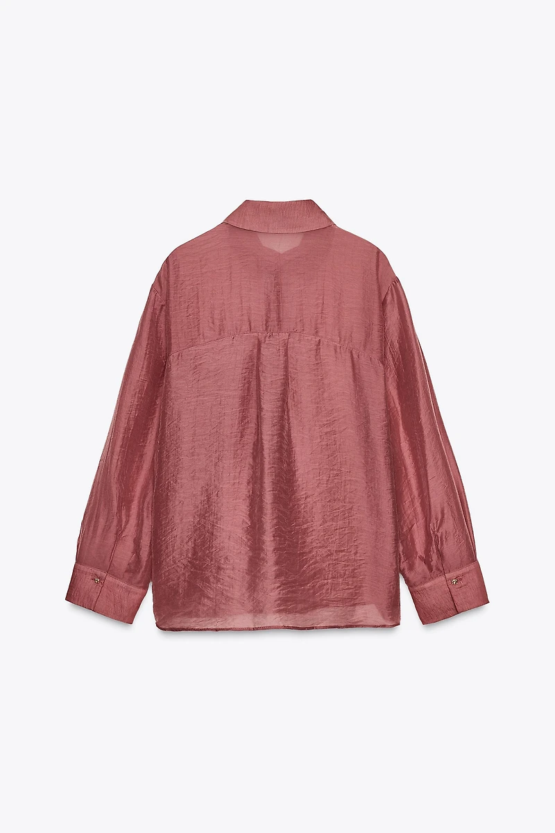 SEMI-SHEER OVERSIZED FLOWY SHIRT