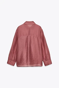 SEMI-SHEER OVERSIZED FLOWY SHIRT
