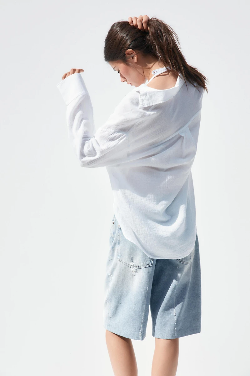 CHEMISE OVERSIZE EN GASE