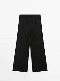 Darted trousers with stripe print detail