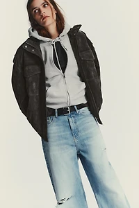 TRF MID-RISE RIPPED BAGGY JEANS