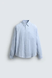 STRIPED WRINKLED EFFECT SHIRT