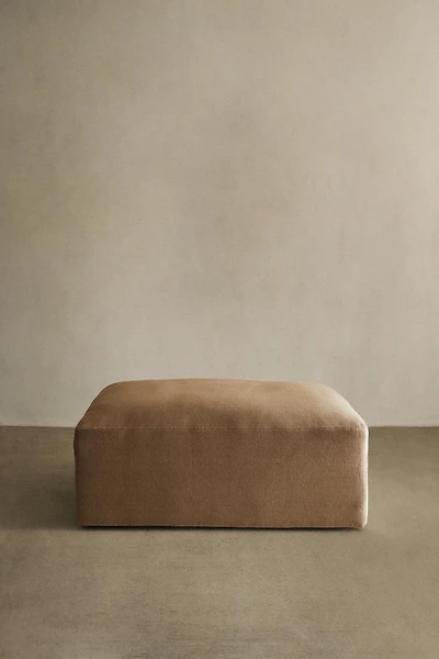 FADED LINEN OTTOMAN
