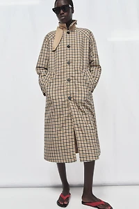 REVERSIBLE PLAID TRENCH COAT ZW COLLECTION