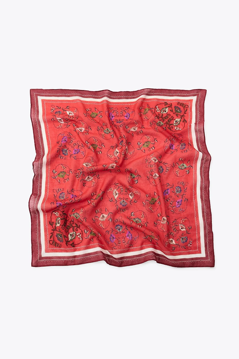 EMBROIDERED PRINTED SCARF