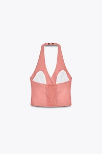 LINEN HALTER TOP