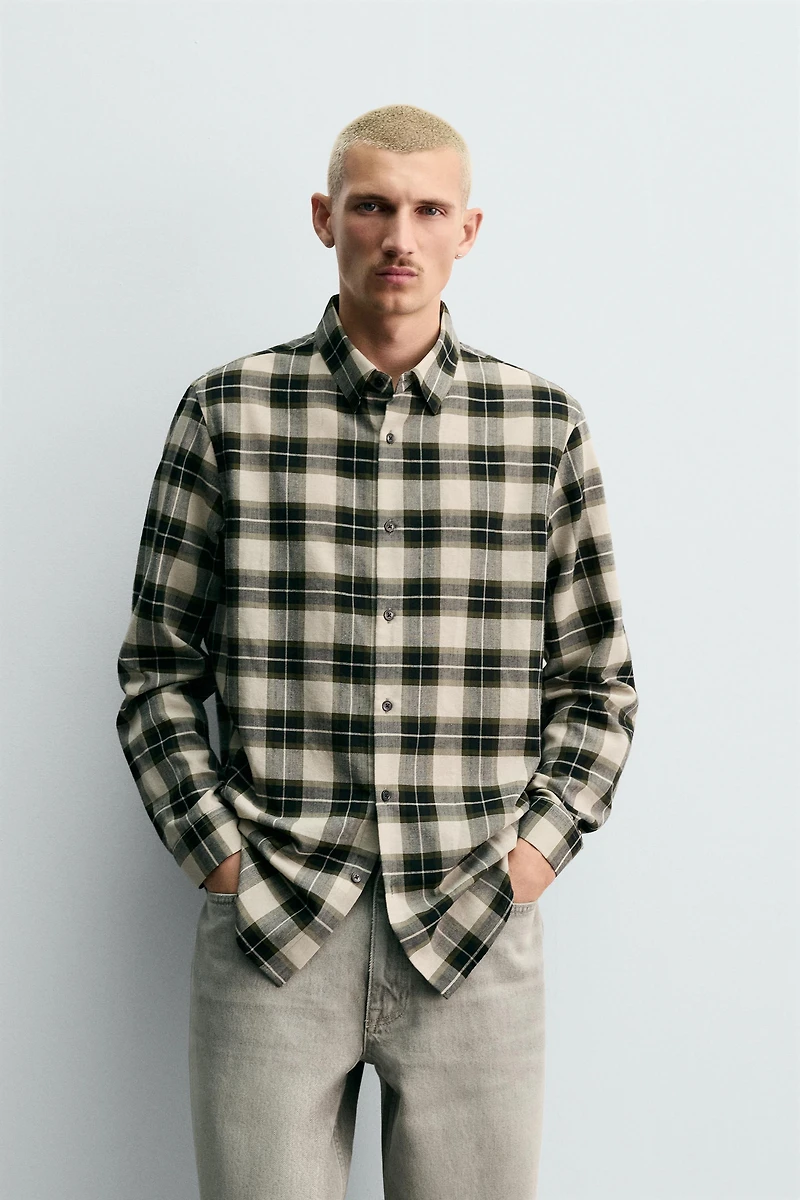 PLAID WOOL BLEND SHIRT