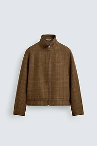 WOOL BLEND PLAID OVERSHIRT