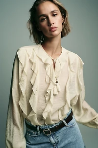 BLOUSE ROMANTIQUE À VOLANTS