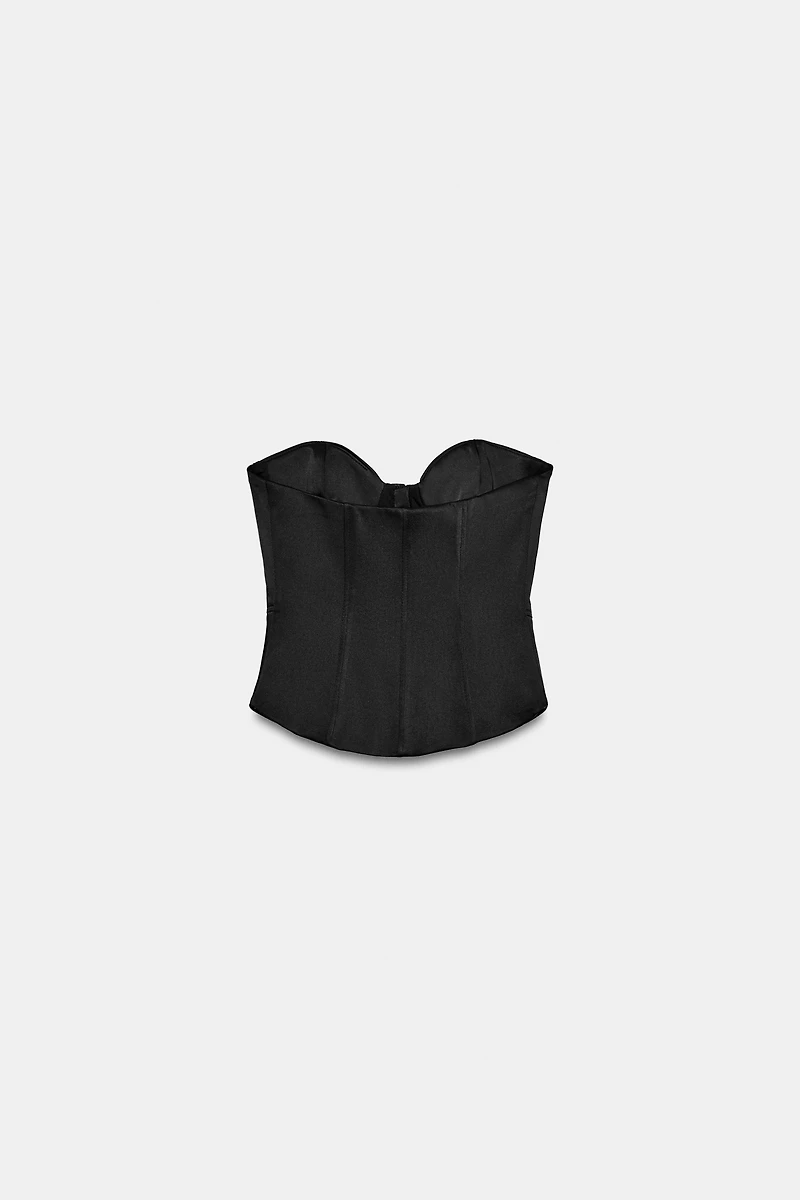 SATIN EFFECT SWEETHEART CORSET TOP