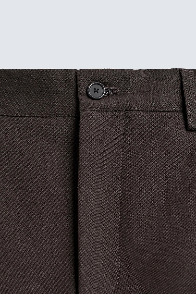 PANTALON À PLIS EN TWILL