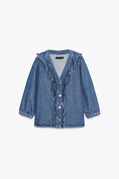 Z1975 DENIM RUFFLE SHIRT