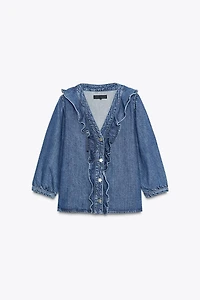 Z1975 DENIM RUFFLE SHIRT
