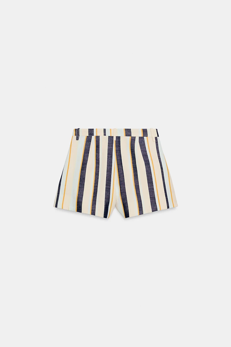 STRIPED PLEATED SHORTS ZW COLLECTION