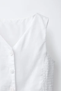 ELASTICATED LINEN BLEND VEST