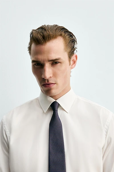 100% SILK CHECK JACQUARD TIE