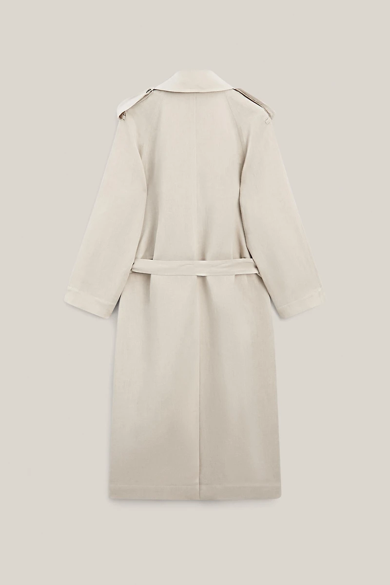 Oversize linen blend trench coat - LIMITED EDITION