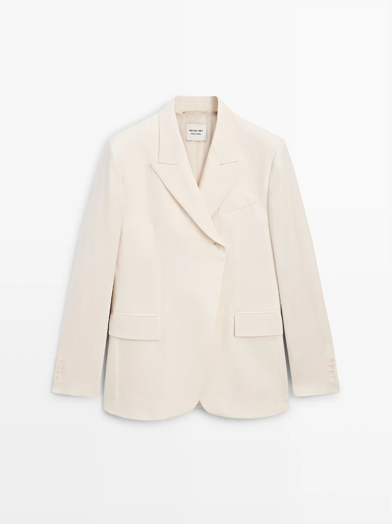 Wool blend crossover blazer - LIMITED