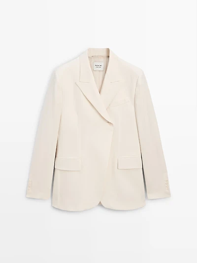 Blazer croisé en laine mélangée