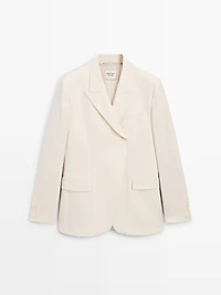 Wool blend crossover blazer - LIMITED