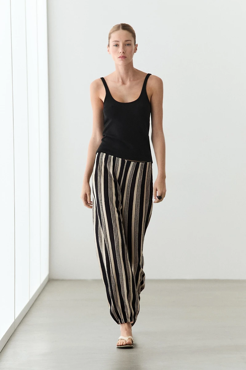 Strappy cotton blend top