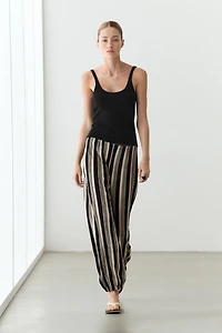 Strappy cotton blend top