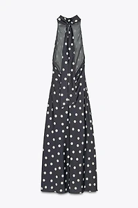 ROBE MIDI SATINÉE À POIS