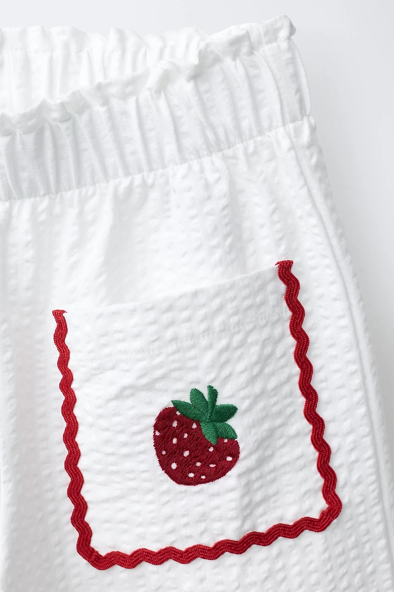 PANTALON JUPE-CULOTTE TEXTURÉ ONDULINE CONTRASTE