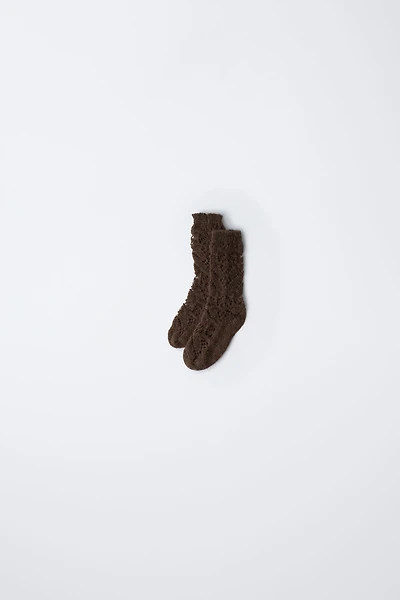 ALPACA AND WOOL BLEND THICK KNIT SOCKS