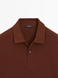 Cotton blend short sleeve polo shirt
