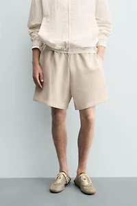 WASHED TEXT PRINT JOGGER SHORTS